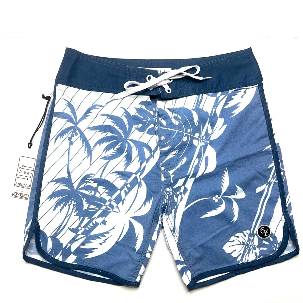 Ezekiel Blue & White Palm Tree Print, Size 31